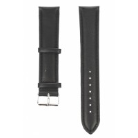 Curea de ceas din piele mata, 16 mm x 20 cm, negru